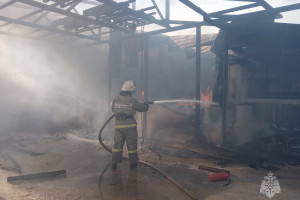 В Красной Горбатке загорелся овощной склад