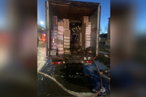 Во Владимирской области на федеральной трассе загорелся грузовик