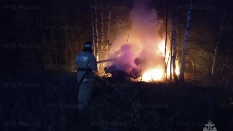 В Меленковском районе машина улетела в кювет и загорелась