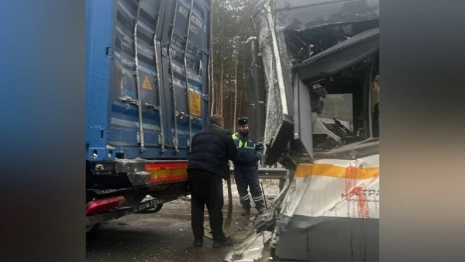На границе с Владимирской областью автобус влетел в грузовик 