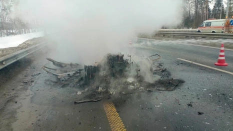 Во Владимирской области на М-12 загорелась легковшука