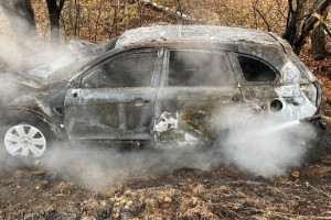Во Владимирской области автомобиль сгорел после ДТП