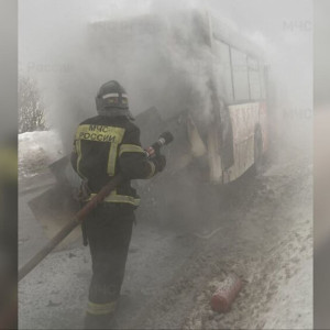 Под Владимиром загорелся автобус