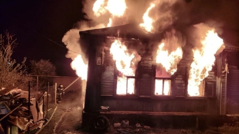 В сильном ночном пожаре в Александрове пострадали 2 человека