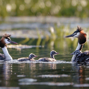 На озере Камешковского района поселилось семейство чомг