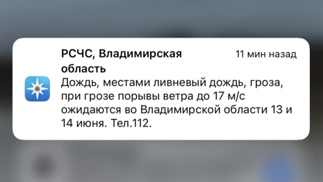 МЧС выпустило экстренное предупреждение о непогоде во Владимирской области