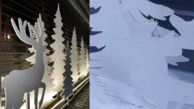 В Коврове вандалы разгромили новогодние декорации у пиццерии