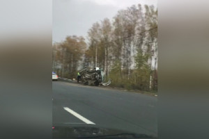 На трассе М-7 Волга под Петушками перевернулся автомобиль 