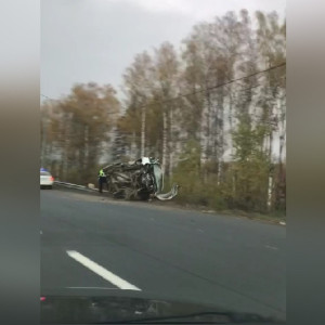 На трассе М-7 Волга под Петушками перевернулся автомобиль 