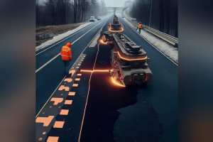 Во Владимирской области показали процесс ремонта дорог из будущего