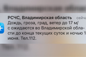 МЧС предупредило жителей Владимирской области о граде с грозой и урагане