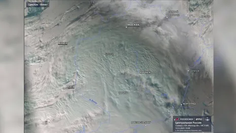 Роскосмос показал, как выглядит принесший снегопад во Владимирскую область циклон Ваня
