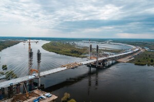 Во Владимирской области завершили строительство пролета вантового моста через Оку