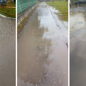 Тротуары во Владимирской области из-за залповых дождей превратились в реки 