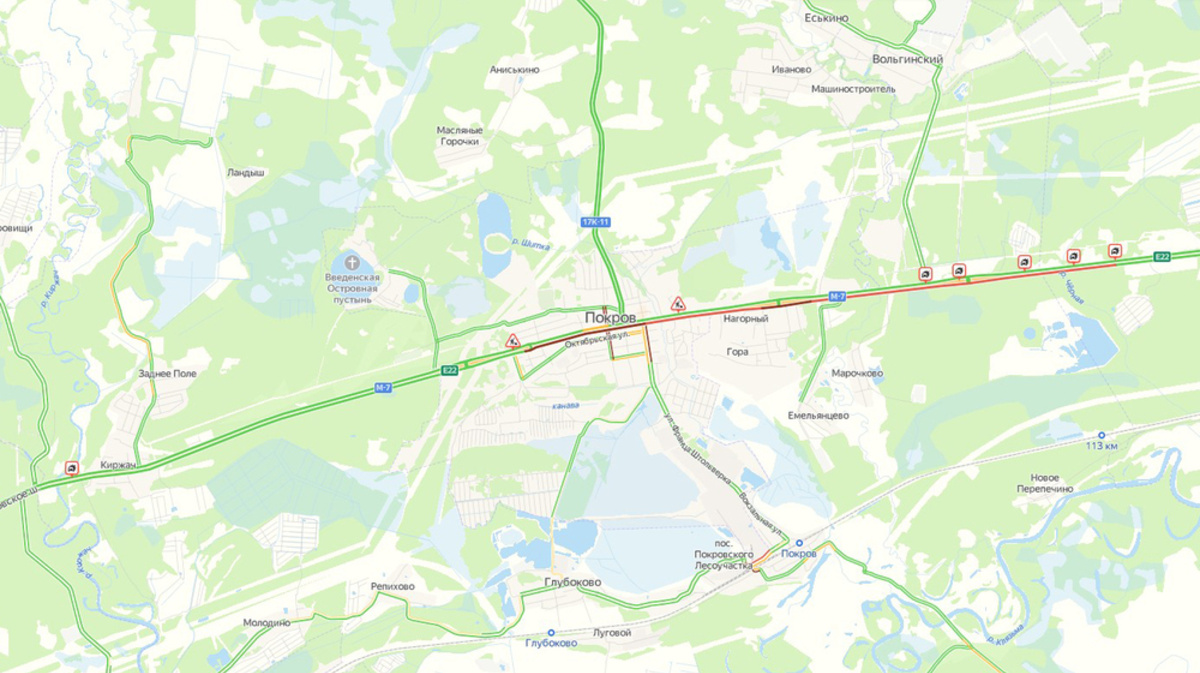 Пробки м7 волга очер пермь. Трасса м 7 Владимирская область. Киржач, трасса м7.