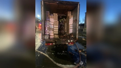 Во Владимирской области на федеральной трассе загорелся грузовик