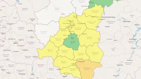 Во Владимирской области введен желтый уровень опасности