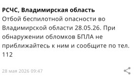 Владимирцам запретили приближаться к обломкам БПЛА после атаки 28 мая