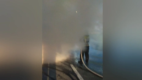 Во Владимирской области на трассе М-7 Волга машина загорелась после ДТП