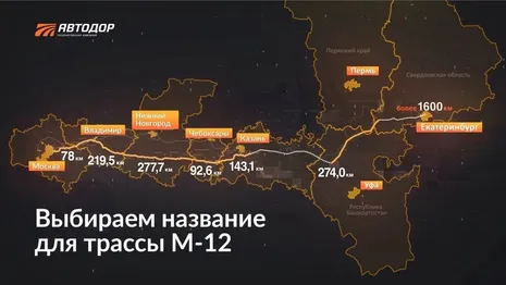 «Автодор» назвал топ-3 имен для проходящего через Владимирскую область платника М-12
