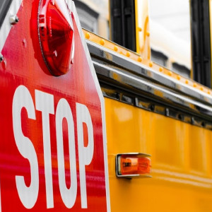 Во Владимирской области школьный автобус застрял на ледяной трассе