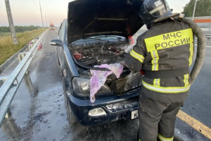На М-12 в Петушинском районе загорелась иномарка