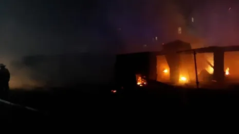 Во Владимире недалеко от Золотых ворот сгорел гараж с машиной 