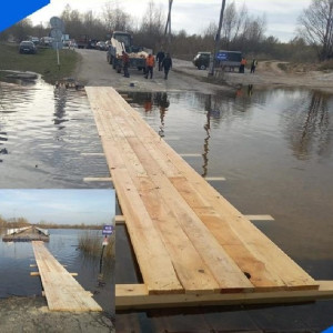 
В затопленном из-за половодья Меленковском районе запустили переправу для пешеходов 