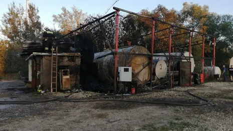 Во Владимирской области произошел мощный пожар на заправке