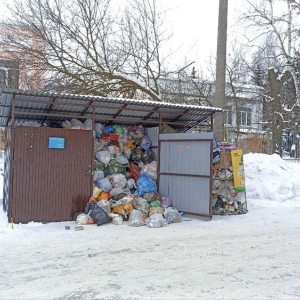 Во дворе владимирской многоэтажки выросла огромная гора мусора