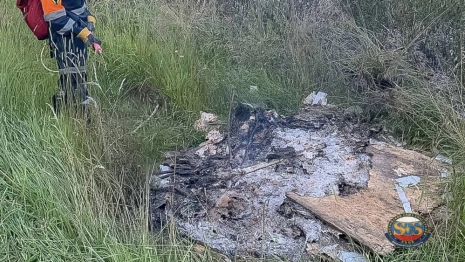 В СНТ под Камешково загорелась сухая трава