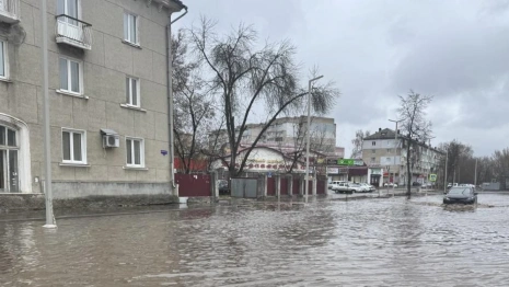 В Муроме в половодье затопило дорогу и тротуар