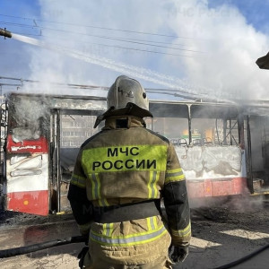 Утром в Коврове сгорел троллейбус 