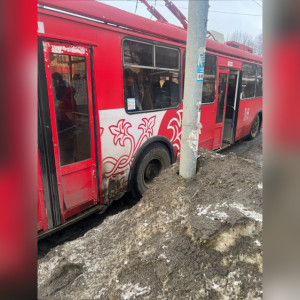Во Владимире троллейбус высадил пассажиров в сугроб
