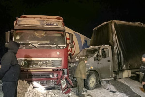 На Южном объезде Владимира столкнулись 3 большегруза