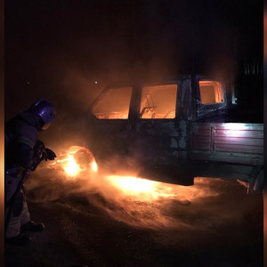 Во Владимирской области пикап сгорел дотла