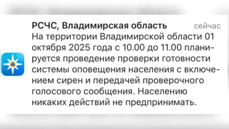 МЧС предупредило жителей Владимирской области о сработке тревожных сирен