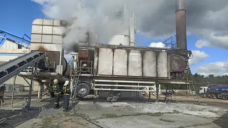 Во Владимирской области произошел пожар на асфальтном заводе