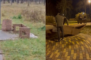 Муромские подростки сломали дизайнерские лавочки в парке
