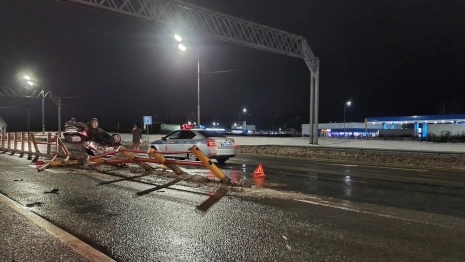 Во Владимире автомобиль перевернулся на крышу после ДТП