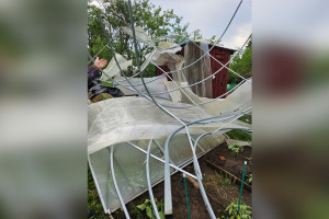 Во Владимире в СНТ во время грозы снесло теплицы и побило урожай 