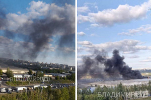 Во Владимире произошел мощный пожар на складах за «Ивановскими мануфактурами»