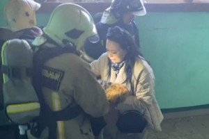 В Коврове из горящей многоэтажки спасли собаку