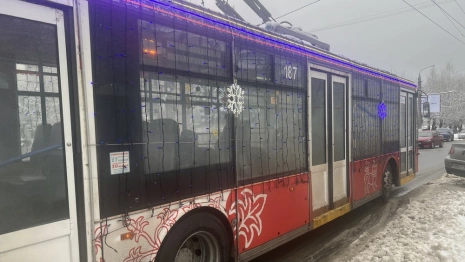 По Владимиру начали курсировать новогодние троллейбусы