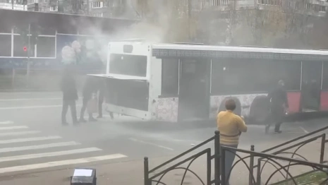 Во Владимире загорелся автобус с пассажирами