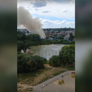 Мощнейший пожар в Коврове сняли на видео
