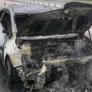 На М-12 в Судогодском районе загорелась легковушка