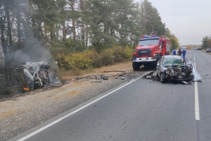 На трассе под Муромом произошло ДТП с пожаром