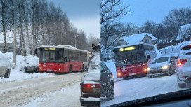 Во владимирском микрорайоне Веризино автобусы парализовали движение