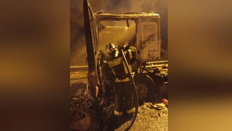 На трассе под Владимиром сгорел грузовик